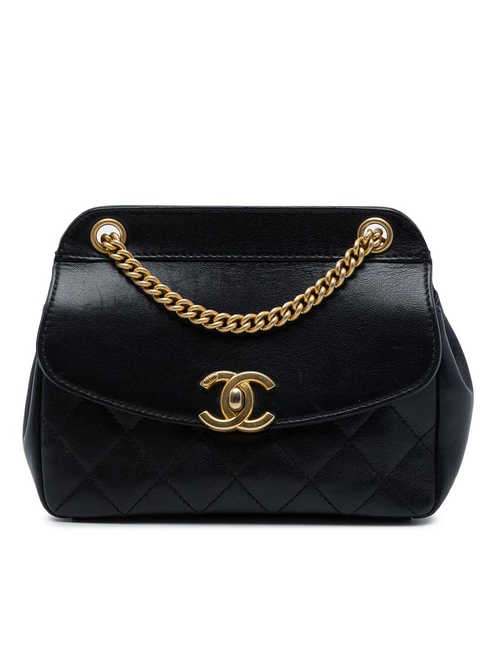 Chanel Curved Flap Bag Quilted Lambskin #357247C34B
